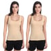 Aimly Women's Cotton Sleeveless Beige Camisole Slip Spaghetti (2X-Large, Pack of 2) in Beige Color
