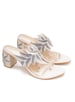 Sole House Fren Hand-Embroidered Cream Block Heels