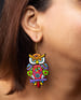Fabricakraft Big Owl Earrings Set – Handmade Bohemian Drop Earrings | Terracotta Clay | Statement Gift for Her | Whimsical Owl Design