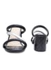 Sole House Effortless Elegance: Quilted Black & Silver Bottega Block Heels - perfect for parties, celebrations & special occasions.