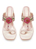Sole House Blossom Luxe Rose Gold Embroidered Block Heels