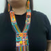 FabricaKraft Handmade Boho Seed Bead Long Necklace & Earring Set – Multicolor Fringe with Rock-Inspired Guitar Design
