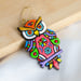 Fabricakraft Big Owl Earrings Set – Handmade Bohemian Drop Earrings | Terracotta Clay | Statement Gift for Her | Whimsical Owl Design