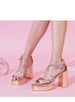 Sole House Enchanted Forest Heels: Rose-Gold Elegance with Crystal Floral Accents - perfect for parties, celebrations & special occasions.