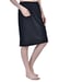 Aimly Women's Cotton Knee Length Skirt - Black & Beige (Pack of 2)