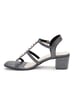 Sole House Elegant Grey Block Heels: Textured Strappy Design with Studded Detail - perfect for parties, celebrations & special occasions.
