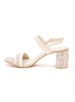 Sole House Ivory Tweed Textured Block Heel Sandals