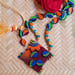 FabricaKraft Handcrafted African Tribal-Inspired Necklace & Earring Set – Terracotta Clay Jewelry with Unique Dual-Color Design