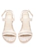 Sole House Ivory Tweed Textured Block Heel Sandals