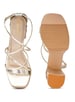 Sole House Golden Aura Embroidered Block Heels