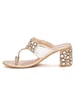 Sole House Gold Mirror Embellished Block Heels