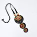 Fabricakraft Black Long Necklace with Dark Forest Flower Design | Handmade Terracotta Jewelry Set with Fall Leaf Earrings