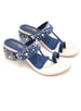 Sole House Modern Glam: Denim Pearl Embellished Block Heels - perfect for parties, celebrations & special occasions.