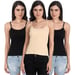Aimly Women's Regular Fit Cotton Camisole Slip Spaghetti Combo Pack of 3, Contains 2 Black 1 Beige