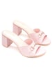 Sole House Feminine Flair: Blush Pink Bottega Block Heels with Gold Horsebit Detail - perfect for parties, celebrations & special occasions.