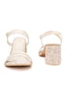 Sole House Ivory Tweed Textured Block Heel Sandals