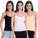 Aimly Women's Cotton Camisole Slip 3XL 1001 Pack of 3, Contains White, Black and Beige Color
