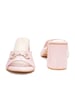 Sole House Feminine Flair: Blush Pink Bottega Block Heels with Gold Horsebit Detail - perfect for parties, celebrations & special occasions.