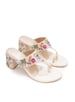 Sole House Threaded Elegance: Floral Embroidered Kolhapuri Block Heels - perfect for parties, celebrations & special occasions.