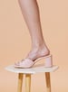 Sole House Feminine Flair: Blush Pink Bottega Block Heels with Gold Horsebit Detail - perfect for parties, celebrations & special occasions.