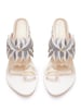 Sole House Fren Hand-Embroidered Cream Block Heels