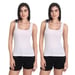 Aimly Women's Cotton Sleeveless White Camisole Slip Spaghetti - 2X-Large (Pack of 2) in White Color