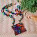 FabricaKraft Handcrafted African Tribal-Inspired Necklace & Earring Set – Terracotta Clay Jewelry with Unique Dual-Color Design