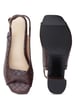 Sole House Chocolate Luxe Woven Textured Block Heels