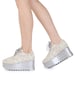Anaar Vanilla Lulu Wedge Sneakers, Womens Festive, Special Occasion And Partywear Premium Shoes
