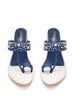 Sole House Modern Glam: Denim Pearl Embellished Block Heels - perfect for parties, celebrations & special occasions.