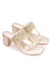 Sole House Golden Bloom Chantilly Lace Embellished Heels