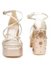 Sole House Golden Aura Embroidered Block Heels