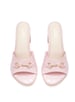 Sole House Feminine Flair: Blush Pink Bottega Block Heels with Gold Horsebit Detail - perfect for parties, celebrations & special occasions.