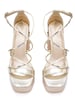 Sole House Golden Aura Embroidered Block Heels