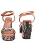 Sole House Flora Heels: Jacquard Floral Tapestry Block Heels with Vegan Leather Straps - perfect for parties, celebrations & special occasions.