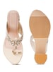 Sole House Gold Mirror Embellished Block Heels