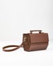 FabricaKraft Sienna Blossom Carver Satchel - Handcrafted Leather Bag with Floral Carvings