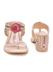 Sole House Blossom Luxe Rose Gold Embroidered Block Heels
