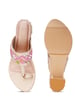 Sole House Golden Bloom Embroidered Rose Gold Heels
