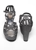 Sole House Starlit Glitter Wedge Heels: Midnight Grey Glamour with a Sparkling Finish - perfect for parties, celebrations & special occasions.