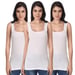 Aimly Women's Regular Fit Sleeveless Cotton Long Camisole Slip Spaghetti Combo Pack of 3 in White Color