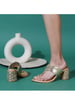 Sole House Gold Mirror Embellished Block Heels