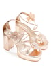 Sole House Enchanted Forest Heels: Rose-Gold Elegance with Crystal Floral Accents - perfect for parties, celebrations & special occasions.