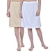 Aimly Women's Cotton Knee Length Skirt - White & Beige (Pack of 2)