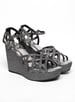 Sole House Starlit Glitter Wedge Heels: Midnight Grey Glamour with a Sparkling Finish - perfect for parties, celebrations & special occasions.